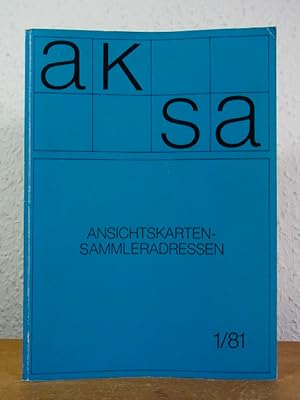 Imagen del vendedor de Ansichtskarten-Sammleradressen. Ausgabe 1/81 a la venta por Antiquariat Weber