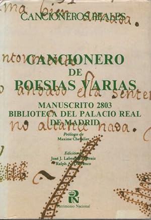 Imagen del vendedor de Cancionero de poes�as varias. Manuscrito 2803 Biblioteca del Palacio Real de Madrid . a la venta por Librer�a Astarloa