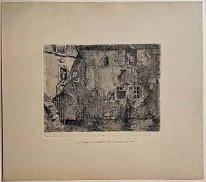 Antique print, etching | Canal running under a house; 'Canal passant sous une maison', published ...