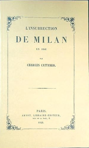 Bild des Verkufers fr L'insurrection de Milan en 1848 zum Verkauf von Librodifaccia