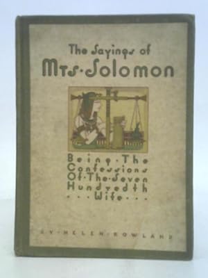 Seller image for The Sayings of Mrs. Solomon for sale by World of Rare Books