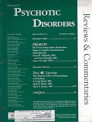 Seller image for The Journal of Psychotic Disorders 1999 for sale by UHR Books