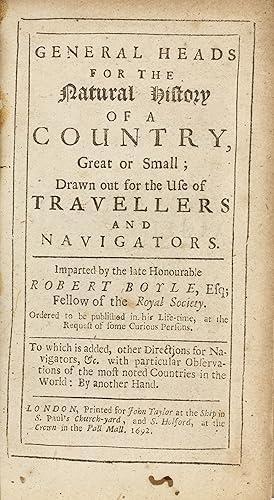 General heads for the natural history of a country, great or small; drawn out for the use of trav...