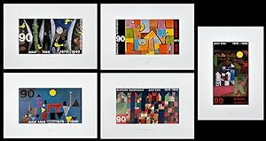 Entwürfe für Briefmarken zum 100. Geburtstag von Paul Klee. [19]79. [5 Signierte Original-Farboff...