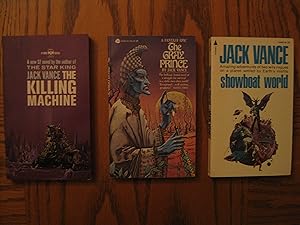 Imagen del vendedor de Jack Vance Novels Three (3) Paperback Book Lot, including: The Killing Machine; Showboat World, and; The Gray Prince a la venta por Clarkean Books