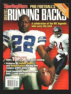 Immagine del venditore per Sporting News Pro Football's Running Backs 2002-Barry Sanders-Emmitt Smith-Walter Payton-Eric Campbell-Jim Thorpe-VF venduto da DTA Collectibles