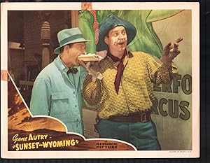 Sunset in Wyoming 11'x14' Lobby Card Smiley Burnette Western