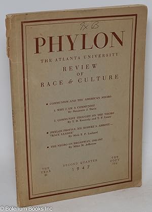 Image du vendeur pour Phylon: the Atlanta University review of race and culture; vol. 8, #2; second quarter 1947 mis en vente par Bolerium Books Inc.