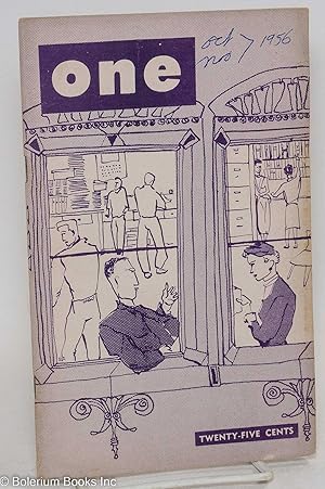 Bild des Verkufers fr ONE; the homosexual magazine vol. 4, #7, October-November 1956 zum Verkauf von Bolerium Books Inc.