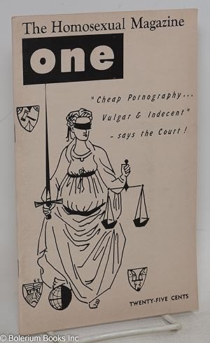 Bild des Verkufers fr ONE Magazine: the homosexual viewpoint; vol. 5, #3, March 1957; Cheap pornography.vulgar and indecent says the Court! zum Verkauf von Bolerium Books Inc.
