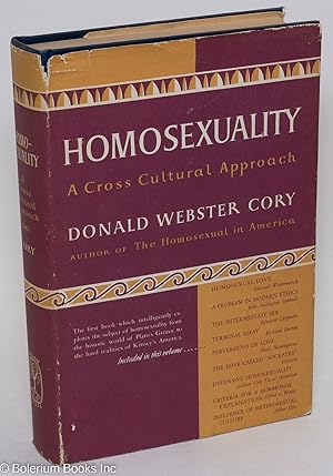 Bild des Verkufers fr Homosexuality; a cross cultural approach zum Verkauf von Bolerium Books Inc.