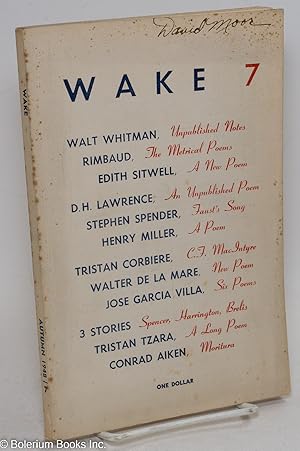 Imagen del vendedor de Wake 7 Autumn 1948 a la venta por Bolerium Books Inc.