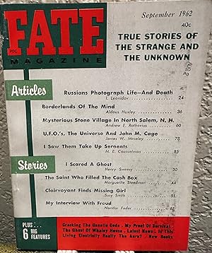 Fate Magazine: True Stories of the Strange and Unknown September 1962 Vol 15 No 9 Issue 150