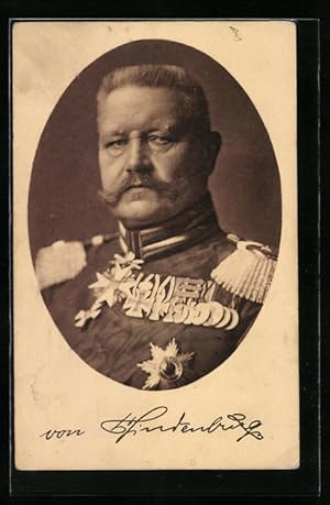 Bild des Verkufers fr Ansichtskarte Paul von Hindenburg, Portrait des Reichsprsidenten mit vielen Orden an der Uniform zum Verkauf von Bartko-Reher