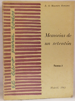 Seller image for Memorias De Un Setentn, Tomo I for sale by SalvaLibros