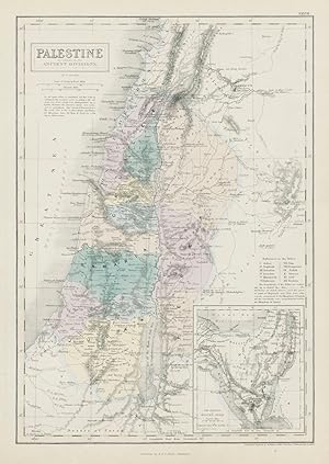Palestine according to its ancient divisions [inset: the peninsula of Mount Sinai]
