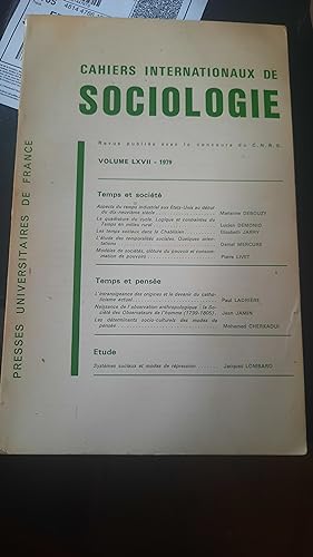 Imagen del vendedor de Cahiers Internationaux de Sociologie - Volume LXVI - 1979 a la venta por La Bibliothque de Darcy