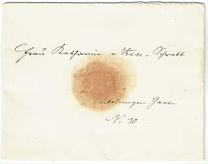 Bild des Verkufers fr Eigenhndiges Briefkuvert an Frau Katharina v. Kiss-Schratt". zum Verkauf von Kotte Autographs GmbH