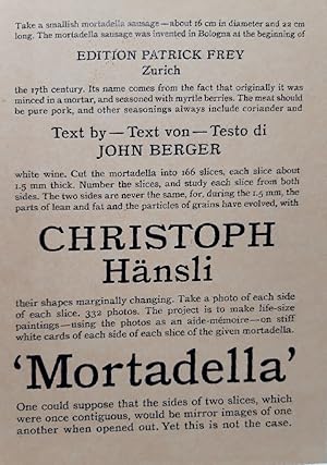 Bild des Verkufers fr Christoph Hnsli. `Mortadella`. zum Verkauf von Antiquariat Langguth - lesenhilft