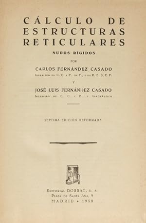 Seller image for CLCULO DE ESTRUCTURAS RETICULARES. for sale by Livraria Castro e Silva