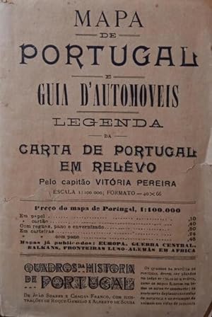 MAPA DE PORTUGAL E GUIA D'AUTOMÓVEIS: LEGENDA DA CARTA DE PORTUGAL EM RELÊVO.