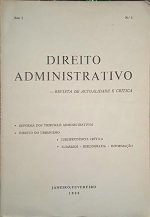 DIREITO ADMINISTRATIVO, ANO 1, N.º 1, JANEIRO-FEVEREIRO 1980.