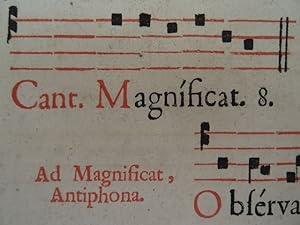 2 Seiten auf 1 Choralblatt aus einem lateinischen Antiphonar. 17. Jahrhundert. Auf Bütten. 42 x 2...