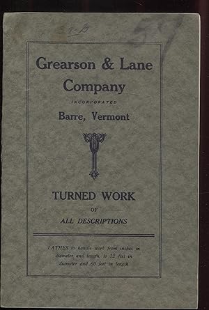 Grearson & Lane Company of Barre, Vermont 1927 catalog - Turned Work