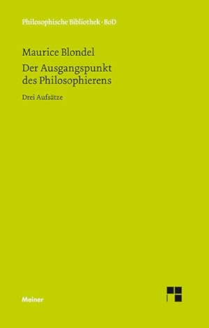 Imagen del vendedor de Der Ausgangspunkt des Philosophierens. Drei Aufstze. a la venta por Antiquariat Thomas Haker GmbH & Co. KG