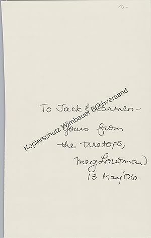 Bild des Verkufers fr Original Autogramm Margaret "Meg" Lowman /// Autograph signiert signed signee zum Verkauf von Antiquariat im Kaiserviertel | Wimbauer Buchversand