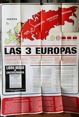 Seller image for LAS 3 EUROPAS (cartel desplegable propagandstico sobre la amenaza de la U.R.S.S.a la libertad de Europa) for sale by Libros con Vidas