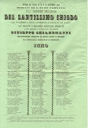 MENTRE nei giorni 19, 20 e 21 settembre 1858, serto di laudi festive all'insigne reliquia del San...