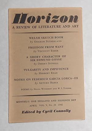 Bild des Verkufers fr Horizon - A Review of Literature and Art - Vol. V No 28 April 1942 (contains Graham Sutherland's Article 'Welsh Sketch Book') zum Verkauf von David Bunnett Books