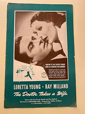 Bild des Verkufers fr The Doctor Takes a Wife Pressbook 1940 Loretta Young, Ray Milland, Scarce! zum Verkauf von AcornBooksNH