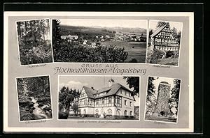 Ansichtskarte Hochwaldhausen / Vogelsberg, Teufelskanzel, Teufelsmühle, Gasthof-Pension Zum Felse...