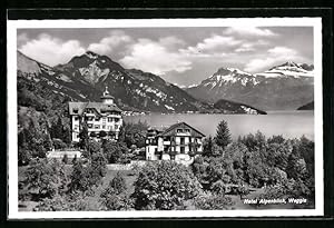 Ansichtskarte Weggis, Hotel Alpenblick mit Alpenkette