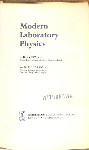Seller image for Modern Laboratory Physics for sale by WeBuyBooks