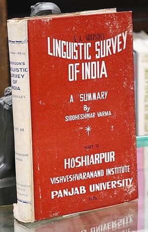 Imagen del vendedor de G.A. Grierson's Linguistic Survey of India, A Summary, Part III. a la venta por The Isseido Booksellers, ABAJ, ILAB