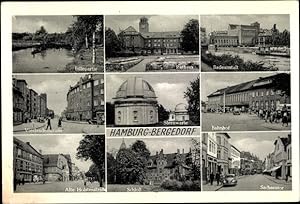 Ansichtskarte / Postkarte Hamburg Bergedorf, Badeanstalt, Rathaus, Alte Holstenstraße, Bahnhof, S...