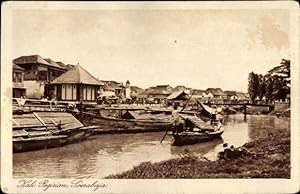 Ansichtskarte / Postkarte Soerabaja Surabaya Indonesien, Fischer im Fluss