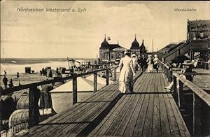 Bild des Verkufers fr Ansichtskarte / Postkarte Westerland auf Sylt, Promenade, Wandelbahn, Strandkrbe, Spaziergnger zum Verkauf von akpool GmbH