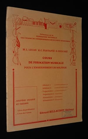 Immagine del venditore per Cours de formation musicale pour l'enseignement du solfge. Solfge chant et thorie venduto da Abraxas-libris