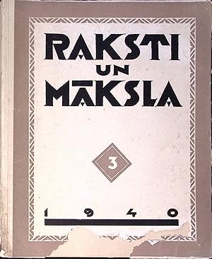 Seller image for Raksti un maksla / Articles and Art, 3/1940 for sale by Knowledge Legacy Bookstore