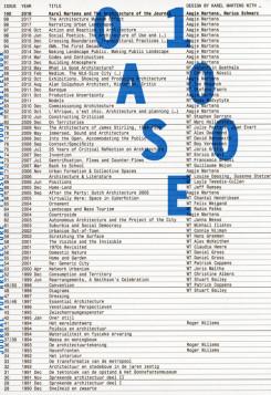 OASE 100: The Architecture of the Journal