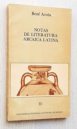 Seller image for NOTAS DE LITERATURA ARCAICA LATINA for sale by Libros con Vidas