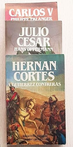Pack 3 biografías: JULIO CESAR + CARLOS V + HERNAN CORTES (Col. Biblioteca Salvat de Grandes Biog...
