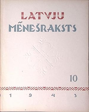 Imagen del vendedor de Latvju menesraksts, 10/1943, a literary and artistic magazine a la venta por Knowledge Legacy Bookstore