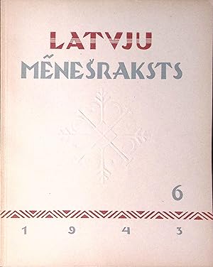 Imagen del vendedor de Latvju menesraksts, 6/1943, a literary and artistic magazine a la venta por Knowledge Legacy Bookstore