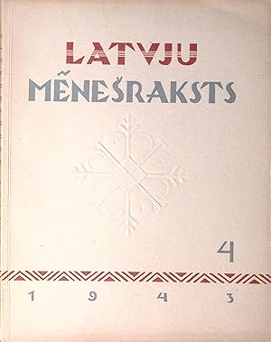 Imagen del vendedor de Latvju menesraksts, 4/1943, a literary and artistic magazine a la venta por Knowledge Legacy Bookstore