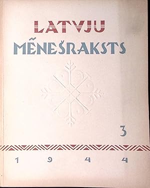 Imagen del vendedor de Latvju menesraksts, 3/1944, a literary and artistic magazine a la venta por Knowledge Legacy Bookstore